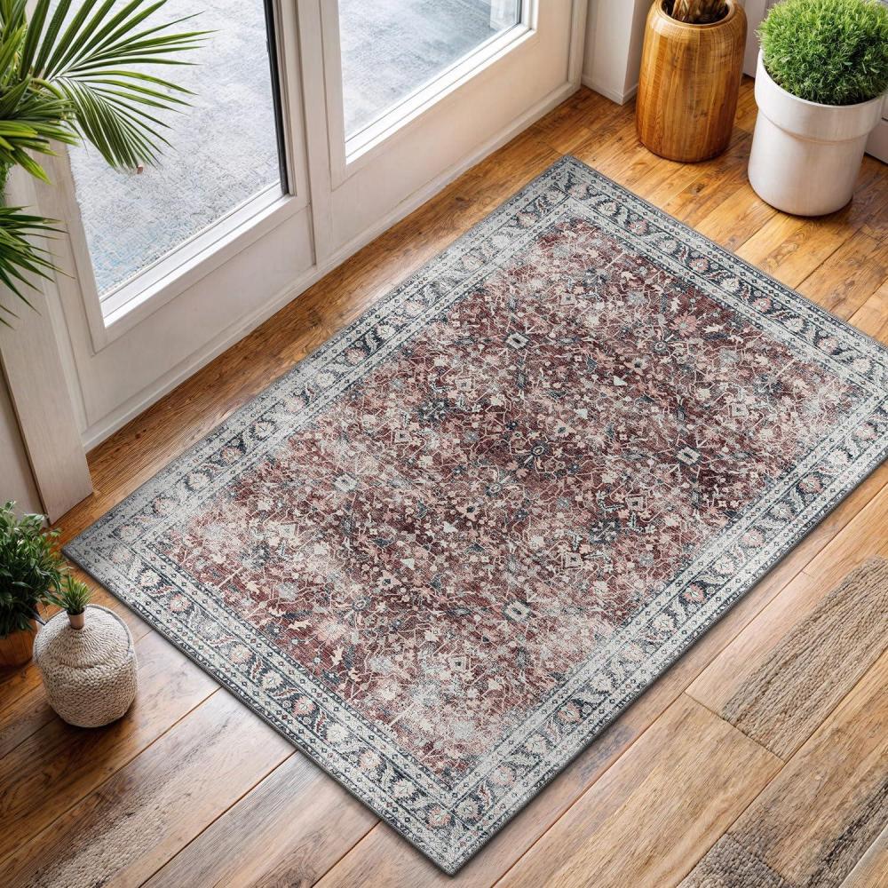 image:imageCAMILSON Baby Shag Rug 8x10 Modern Luxury Striped Boho Area Easy Shaggy Rugs Soft Medium Pile Stain Resistant EasyCleaning NonShedding for Living Room Office Indoor Carpet 8 x 10  Beige  Gray4005  Brick