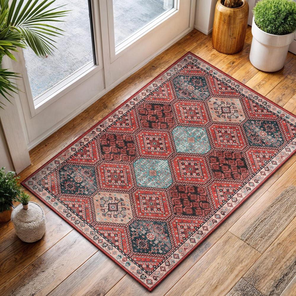 image:imageCAMILSON Baby Shag Rug 8x10 Modern Luxury Striped Boho Area Easy Shaggy Rugs Soft Medium Pile Stain Resistant EasyCleaning NonShedding for Living Room Office Indoor Carpet 8 x 10  Beige  Gray4003  Rust Red
