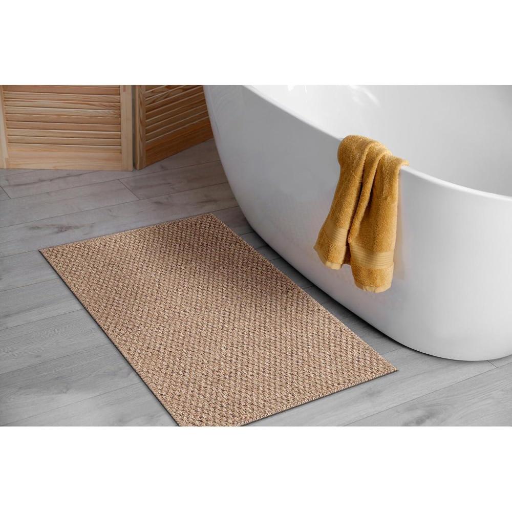 image:imageCAMILSON Easy Jute Rug 2x3 Indoor Outdoor Natural Color Farmhouse Area Rugs for Living Room Entryway and Kitchen Rug Solid Boho Woven Design EasyCleaning Non Slip Washable Outside Carpet 2 x 3