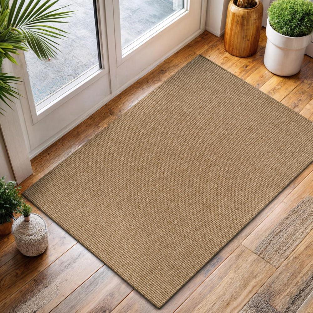 image:imageCAMILSON Easy Jute Rug 5x7 Indoor Outdoor Natural Color Fiber Area Rugs for Living Room Patio and Kitchen Rug Herringbone Seagrass Woven Design EasyCleaning Washable Outside Carpet Alfombras 5 x 7BasketweaveNatural