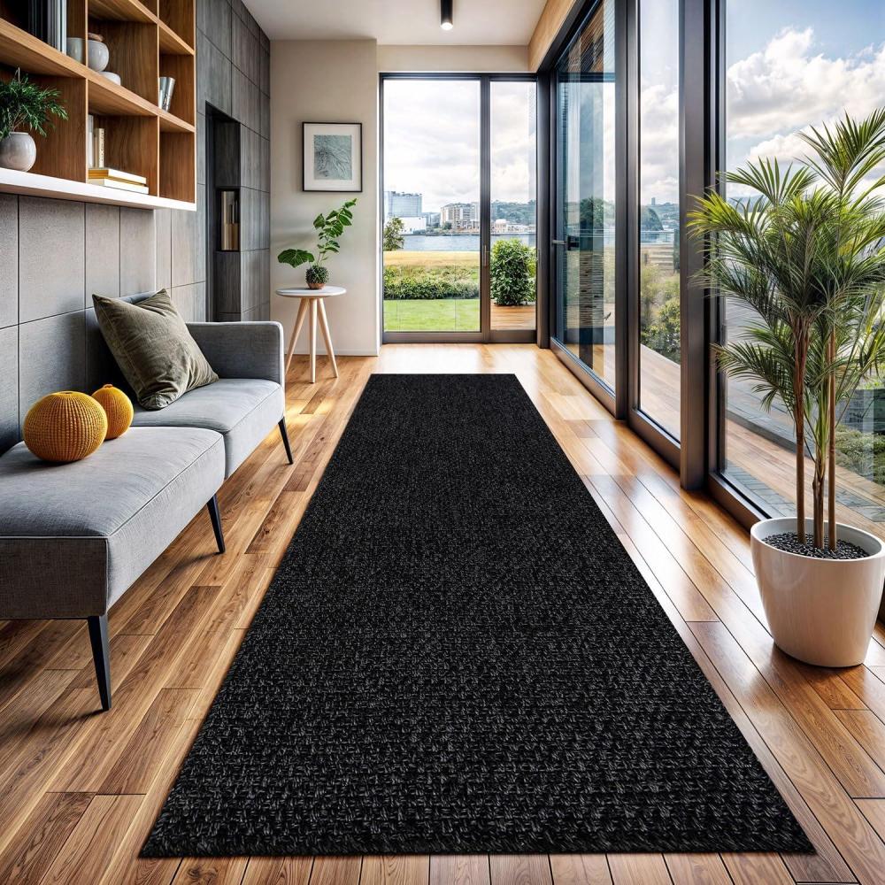 image:imageCAMILSON Easy Jute Rug 5x7 Indoor Outdoor Natural Color Fiber Area Rugs for Living Room Patio and Kitchen Rug Herringbone Seagrass Woven Design EasyCleaning Washable Outside Carpet Alfombras 5 x 7BasketweaveAnthracite