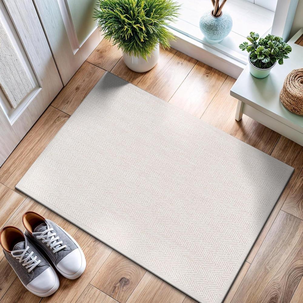 image:imageCAMILSON Easy Jute Rug 5x7 Indoor Outdoor Natural Color Fiber Area Rugs for Living Room Patio and Kitchen Rug Herringbone Seagrass Woven Design EasyCleaning Washable Outside Carpet Alfombras 5 x 7HerringboneBone