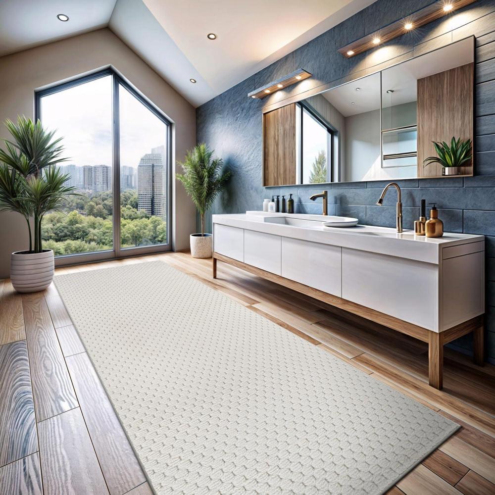 image:imageCAMILSON Micro Loop Rug 5x7 Modern Luxury Geometric Arch Area Rugs Soft High and Low Pile Stain Resistant EasyCleaning NonShedding for Living Room Office Indoor Carpet 5 x 7  WhitePebble  White