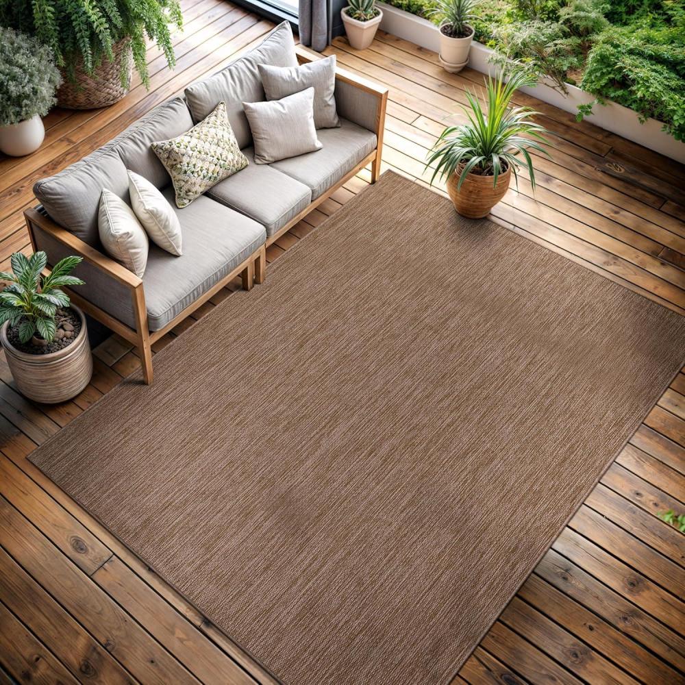 image:imageCAMILSON Outdoor Rug 5x7 Modern Area Rugs for Indoor and Outdoor Patios and Porches  Waterproof Washable NonShedding EasytoClean Outside Carpet 5 x 7 Medallion  Dark GreyLight GreySolid  Natural