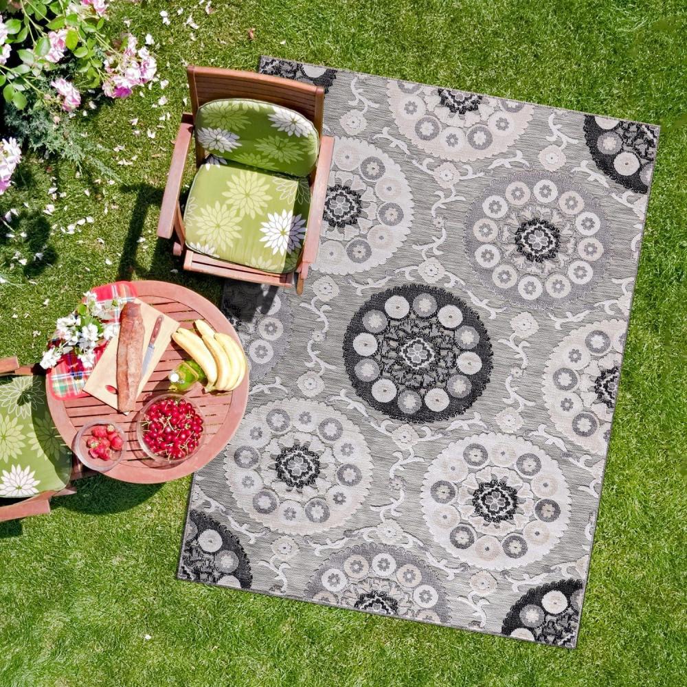 image:imageCAMILSON Runner Outdoor Rugs Oriental Retro Traditional Floral Medallion Area Rug 2x7 NonShedding Stain Resistant Indoor Carpet for Bathroom Hallway Kitchen Office 2 x 7 Beige3003 Gray