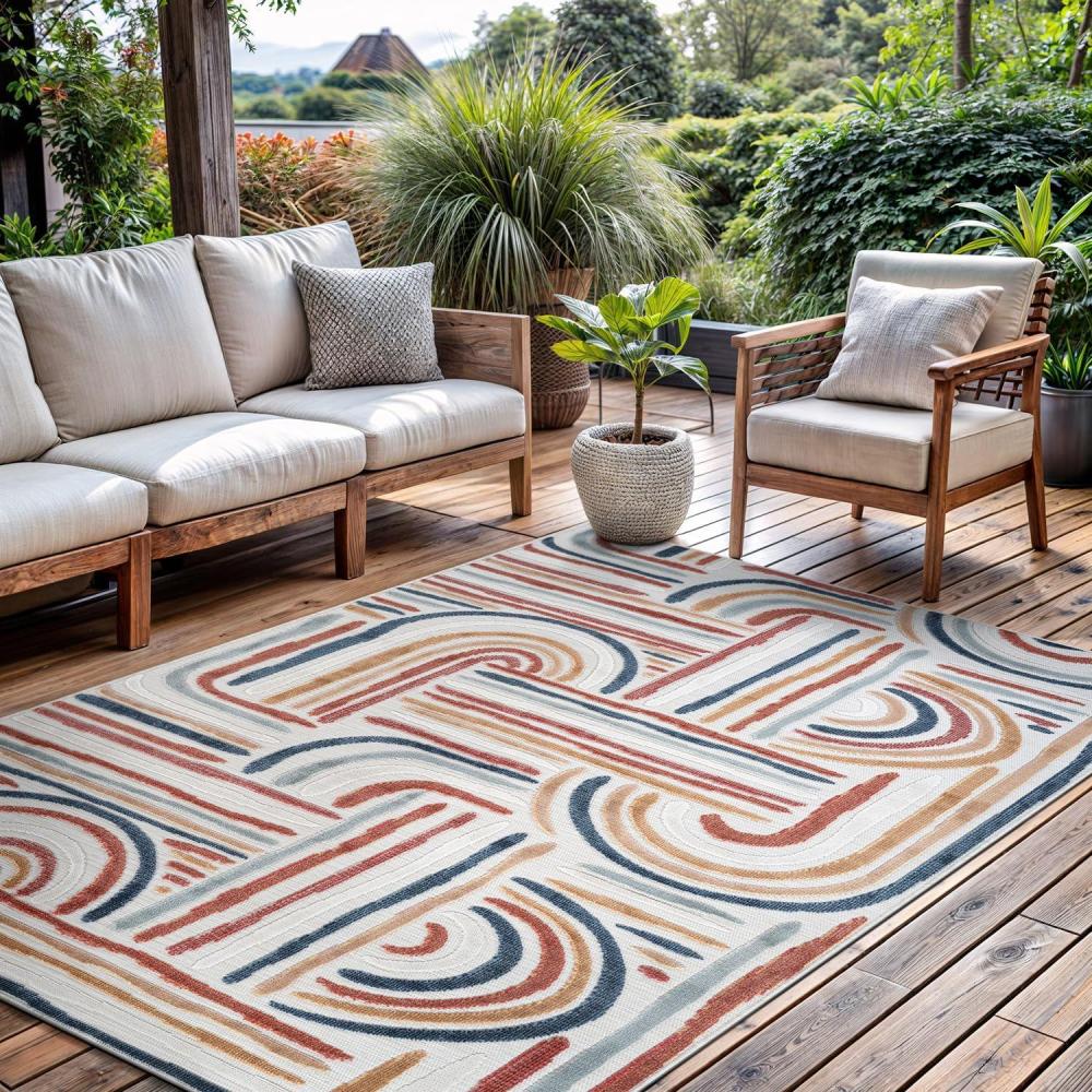 image:imageCAMILSON Runner Outdoor Rugs Oriental Retro Traditional Floral Medallion Area Rug 2x7 NonShedding Stain Resistant Indoor Carpet for Bathroom Hallway Kitchen Office 2 x 7 Beige3004 Multicolor