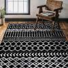 image:imageCAMILSON Baby Shag Rug 8x10 Modern Luxury Striped Boho Area Easy Shaggy Rugs Soft Medium Pile Stain Resistant EasyCleaning NonShedding for Living Room Office Indoor Carpet 8 x 10  Beige  GrayBoho Black