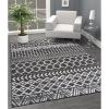 image:imageCAMILSON Boho Moroccan Area Rug 53 x 70 Geometric Diamond Design for Living Room Bedroom Dark Grey  Cream Indoor Area Rugs Bohemian