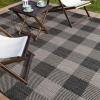 image:imageCAMILSON Buffalo Plaid Outdoor Rug  Check Area Rugs for Indoor and Outdoor Patios Checkered Pattern Mats for Front Door Kitchen and Hallway  Washable Outside Carpet 3x5 Dark GreyLight Grey