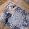 image:imageCAMILSON Large Machine Washable Area Rugs with NonSlip Backing  9x12 ft Distressed Vintage Bohemian Rug for Living Room Bedroom Stain and Water Resistant Indoor Carpet 9 x 12 Blue