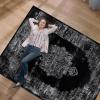 image:imageCAMILSON Large Printed Area Rugs with Ultra Thin Super Strong for Living Room Bedroom Distressed Vintage Rug 9x12 Stain and Water Resistant Bohemian Indoor Carpet 9 x 12 Black White