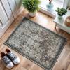 image:imageCAMILSON Machine Washable Rug Distressed Vintage Indoor Entryway Mats Living Area Entryways Rugs Stain and Water Resistant Traditional Indoor Carpet Charcoal Olive 2x3