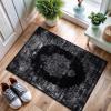 image:imageCAMILSON Machine Washable Rug Distressed Vintage Medallion Indoor Entryway Mats Living Area Entryways Rugs Stain and Water Resistant Traditional Bohemian Indoor Carpet Black White 2x3