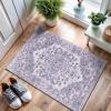 image:imageCAMILSON Machine Washable Rug Distressed Vintage Medallion Indoor Entryway Mats Living Area Entryways Rugs Stain and Water Resistant Traditional Indoor Carpet  2002 Gray 2 x 3