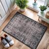 image:imageCAMILSON Machine Washable Rug Floral Vintage Medallion Indoor Entryway Mats Living Area Entryways Rugs Stain and Water Resistant Traditional Indoor Carpet  2003 Beige 2 x 3