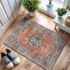image:imageCAMILSON Printed Bathroom Rugs Oriental Retro Vintage Medallion Area Rug 2x3 NonShedding Ultra Thin Super Strong Stain Resistant Indoor Carpet for Hallway Kitchen Office 2 x 3  Orange