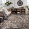 image:imageCAMILSON Printed Living Room Rugs Oriental Retro Vintage Floral Area Rug 5x7 NonShedding Ultra Thin Super Strong Stain Resistant Indoor Carpet for Hallway Kitchen 5 x 7  Wood Beige