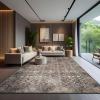 image:imageCAMILSON Printed Living Room Rugs Oriental Retro Vintage Floral Area Rug 9x12 NonShedding Ultra Thin Super Strong Stain Resistant Indoor Carpet for Hallway Kitchen 9 x 12  Wood Beige