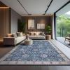 image:imageCAMILSON Printed Living Room Rugs Oriental Retro Vintage Floral Area Rug 9x12 NonShedding Ultra Thin Super Strong Stain Resistant Indoor Carpet for Hallway Kitchen 9 x 12  Navy Blue