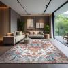 image:imageCAMILSON Printed Living Room Rugs Oriental Retro Vintage Medallion Area Rug 9x12 NonShedding Ultra Thin Super Strong Stain Resistant Indoor Carpet for Hallway Kitchen 9 x 12 Multicolor