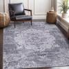 image:imageCAMILSON Printed Living Room Rugs Retro Vintage Distressed Medallion Bohemian Area Rug 5x7 NonShedding with Ultra Thin Super Strong Stain Resistant Indoor Carpet for Hallway Kitchen 5 x 7 Gray