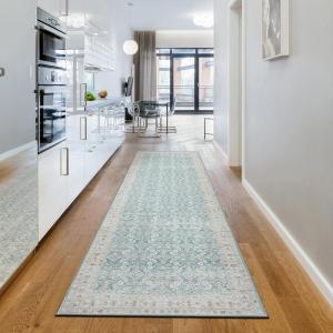 CAMILSON Baby Shag Rug 8×10 Modern Luxury Striped Boho Area Easy Shaggy Rugs Soft Medium Pile Stain Resistant Easy-Cleaning Non-Shedding for Living Room Office Indoor Carpet (8 x 10 / Beige – Gray)(4010 – Teal)