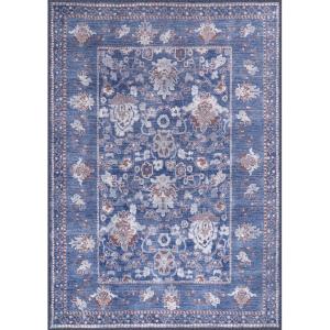 CAMILSON Baby Shag Rug 8×10 Modern Luxury Striped Boho Area Easy Shaggy Rugs Soft Medium Pile Stain Resistant Easy-Cleaning Non-Shedding for Living Room Office Indoor Carpet (8 x 10 / Beige – Gray)(Stf – Blue)