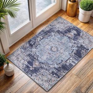 CAMILSON Baby Shag Rug 8×10 Modern Luxury Striped Boho Area Easy Shaggy Rugs Soft Medium Pile Stain Resistant Easy-Cleaning Non-Shedding for Living Room Office Indoor Carpet (8 x 10 / Beige – Gray)(2001 – Blue)