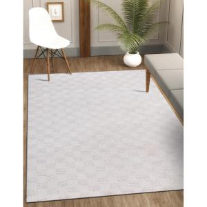 CAMILSON Baby Shag Rug 8×10 Modern Luxury Striped Boho Area Easy Shaggy Rugs Soft Medium Pile Stain Resistant Easy-Cleaning Non-Shedding for Living Room Office Indoor Carpet (8 x 10 / Beige – Gray)(Mat7 – Beige / Gray)