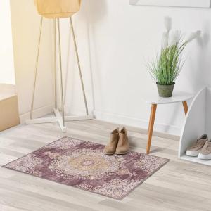 CAMILSON Baby Shag Rug 8×10 Modern Luxury Striped Boho Area Easy Shaggy Rugs Soft Medium Pile Stain Resistant Easy-Cleaning Non-Shedding for Living Room Office Indoor Carpet (8 x 10 / Beige – Gray)(2001 – Yellow)