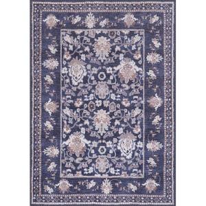 CAMILSON Baby Shag Rug 8×10 Modern Luxury Striped Boho Area Easy Shaggy Rugs Soft Medium Pile Stain Resistant Easy-Cleaning Non-Shedding for Living Room Office Indoor Carpet (8 x 10 / Beige – Gray)(Stf – Navy)