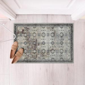 CAMILSON Baby Shag Rug 8×10 Modern Luxury Striped Boho Area Easy Shaggy Rugs Soft Medium Pile Stain Resistant Easy-Cleaning Non-Shedding for Living Room Office Indoor Carpet (8 x 10 / Beige – Gray)(2007 – Olive)