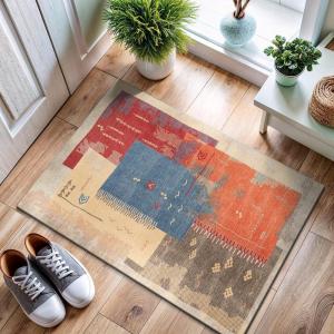 CAMILSON Printed Bathroom Rugs Oriental Retro Traditional Vintage Area Rug 2×3 Non-Shedding Ultra Thin Super Strong Stain Resistant Indoor Carpet for Hallway Kitchen Office 2 x 3 / Multicolor